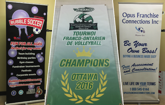 Pop-up banners & hanging fabric banners