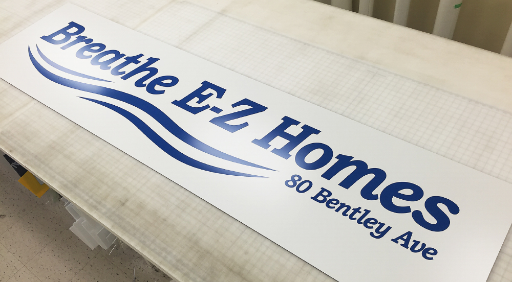 Aluminum panel (alupanel) signs with cut vinyl graphics