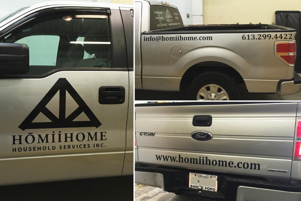 Vehicle graphics, full colour printed and cut vinyl, decals and half or partial wraps for cars and trucks