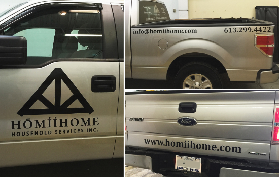 Vehicle graphics, full colour printed and cut vinyl, decals and half or partial wraps for cars and trucks