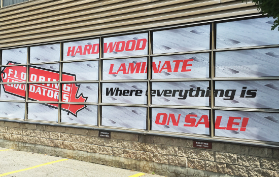 Full colour printed and cut vinyl graphics for the inside or outside of windows, single window prints and full cover artwork spanning multiple windows