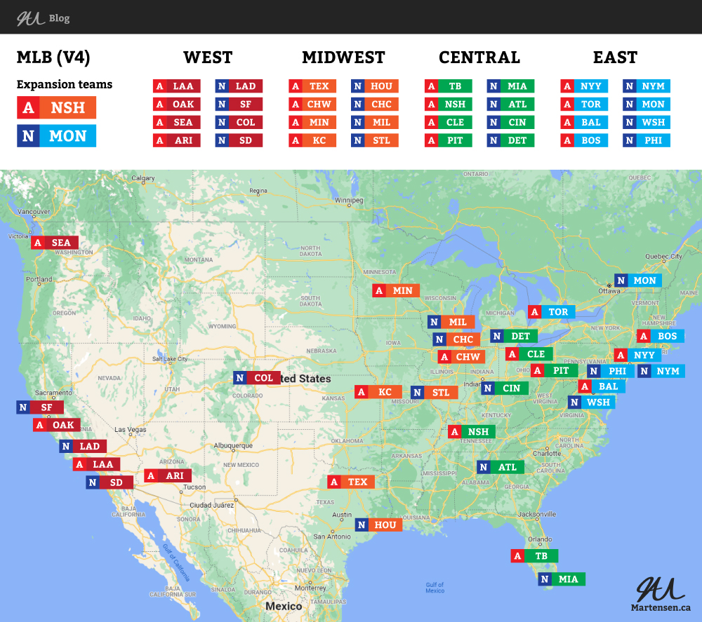 MLB expansion and realignment scenario #4