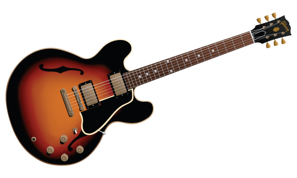 Gibson ES-335 guitar digital illustration