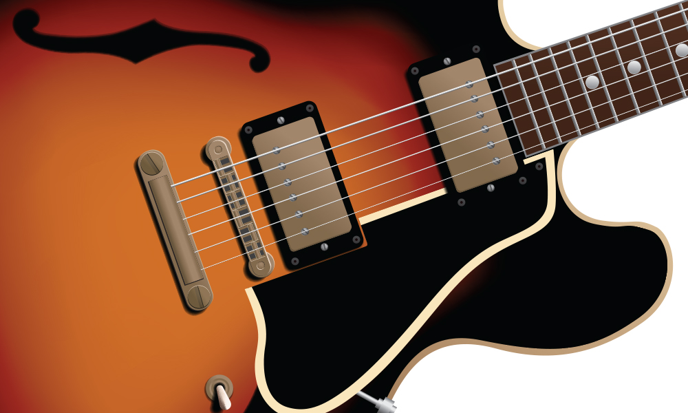 Gibson ES-335 guitar digital illustration