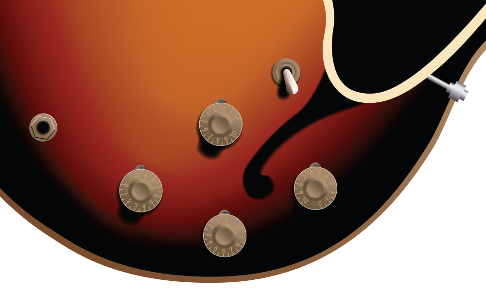 Gibson ES-335 guitar digital illustration