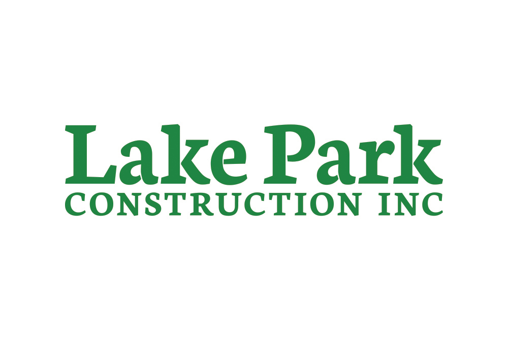 Brand identity and business cards for Lake Park Construction