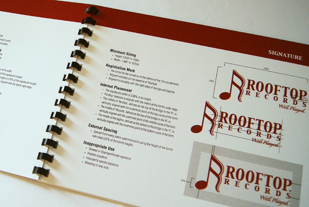 Rooftop Records branding & brand standards